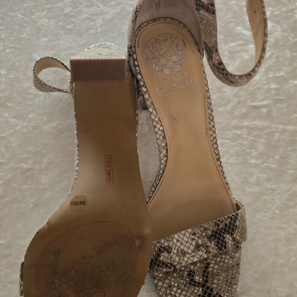Vince Camuto Bendiva Snakeskin Print Heels 8 - Picture 2 of 4